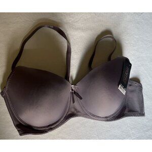 Mamia 38C Lingerie Bra In Gray With Bow Accent